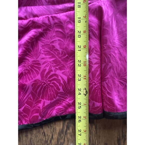 VTG Jack Mulqueen Silk Blouse Peplum Pink Print Black Button Up Womens Size 14 - Picture 9 of 12